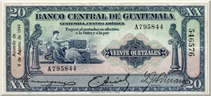 Denominación: 20 Quetzales.