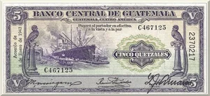 Denominación: 5 Quetzales.