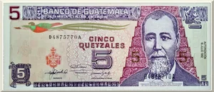 Denominación: 5 Quetzales.