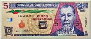 Denominación: 5 Quetzales.