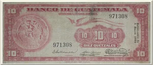 Denominación: 10 Quetzales.