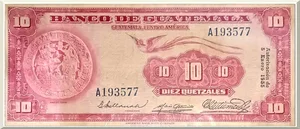 Denominación: 10 Quetzales.
