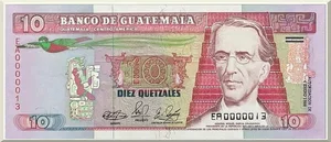 Denominación: 10 Quetzales.