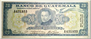 Denominación: 20 Quetzales.