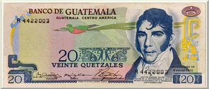 Denominación: 20 Quetzales.