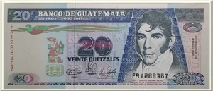 Denominación: 20 Quetzales.