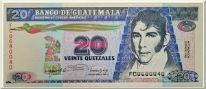 Denominación: 20 Quetzales.