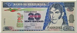 Denominación: 20 Quetzales.