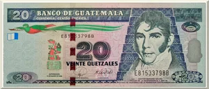 Denominación: 20 Quetzales.