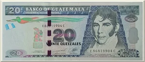 Denominación: 20 Quetzales.