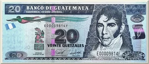 Denominación: 20 Quetzales.