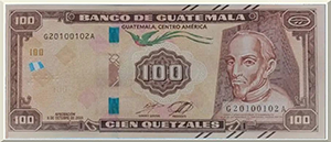 Denominación: 100 Quetzales.